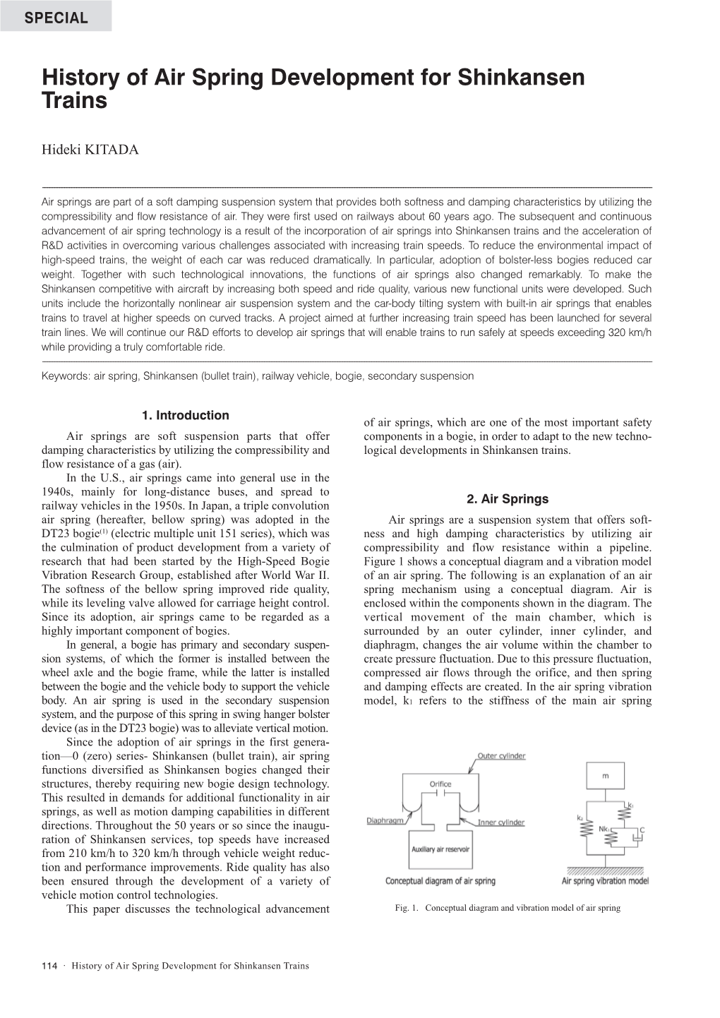 History of Air Spring Development for Shinkansen Trains