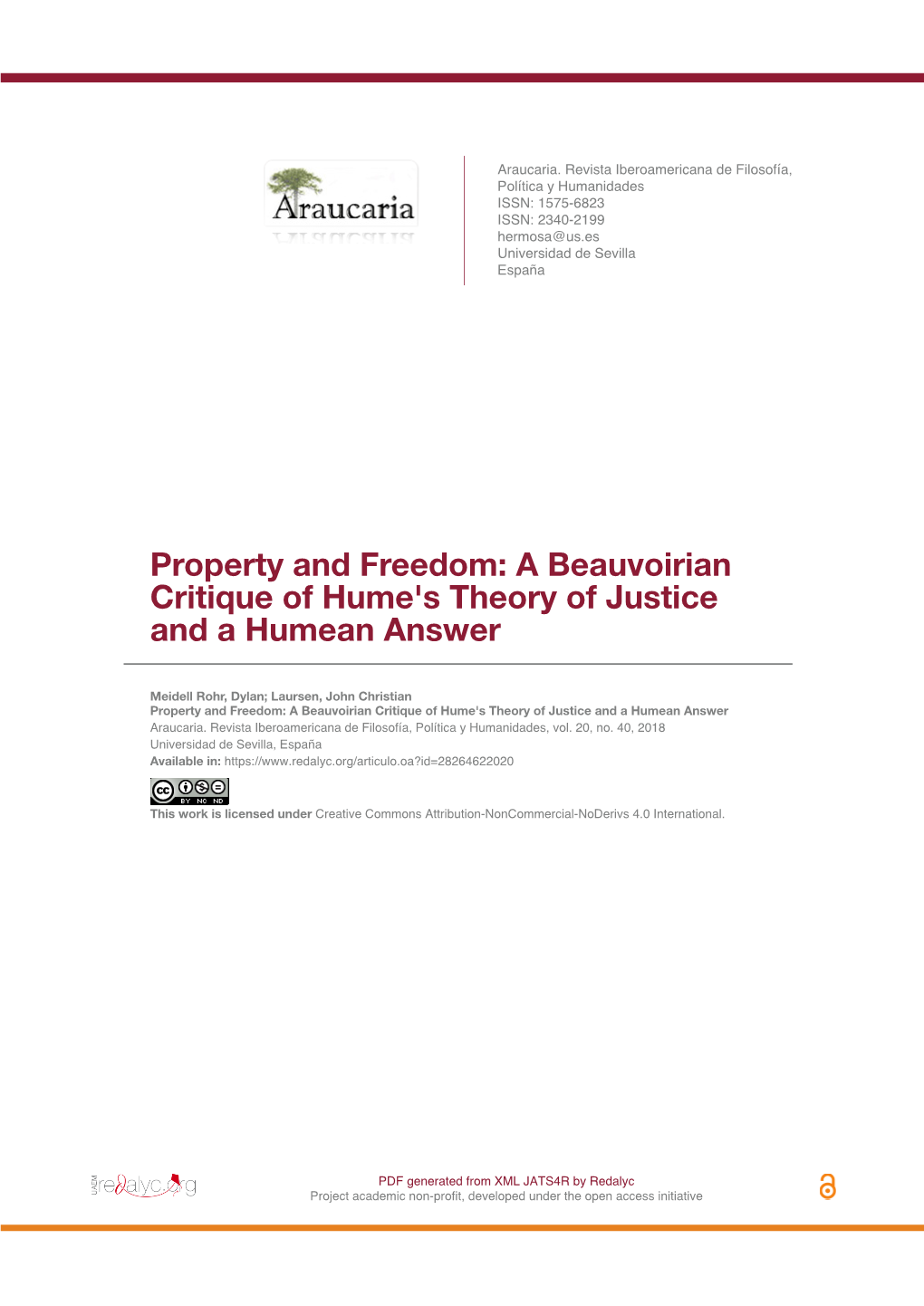 Property and Freedom: a Beauvoirian Critique of Hume's Theory of Justice and a Humean Answer