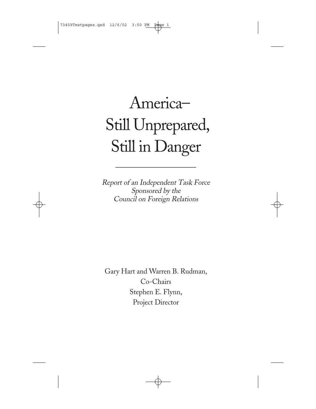 America– Still Unprepared, Still in Danger
