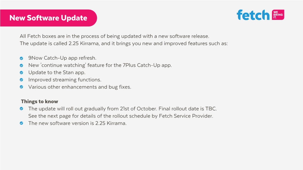 New Software Update