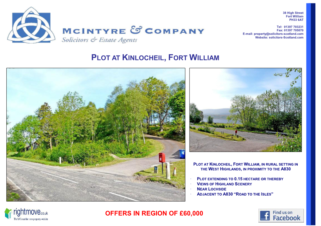 Plot at Kinlocheil, Fort William