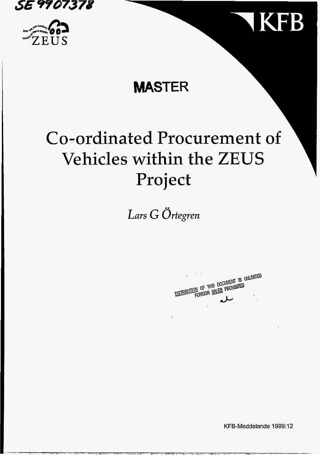 Co-Ordinated Procurement of Vehicles Within the ZEUS Project