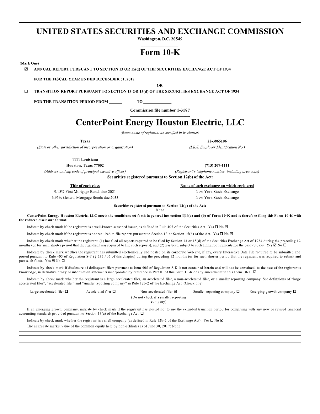 Centerpoint Energy Houston Electric, LLC