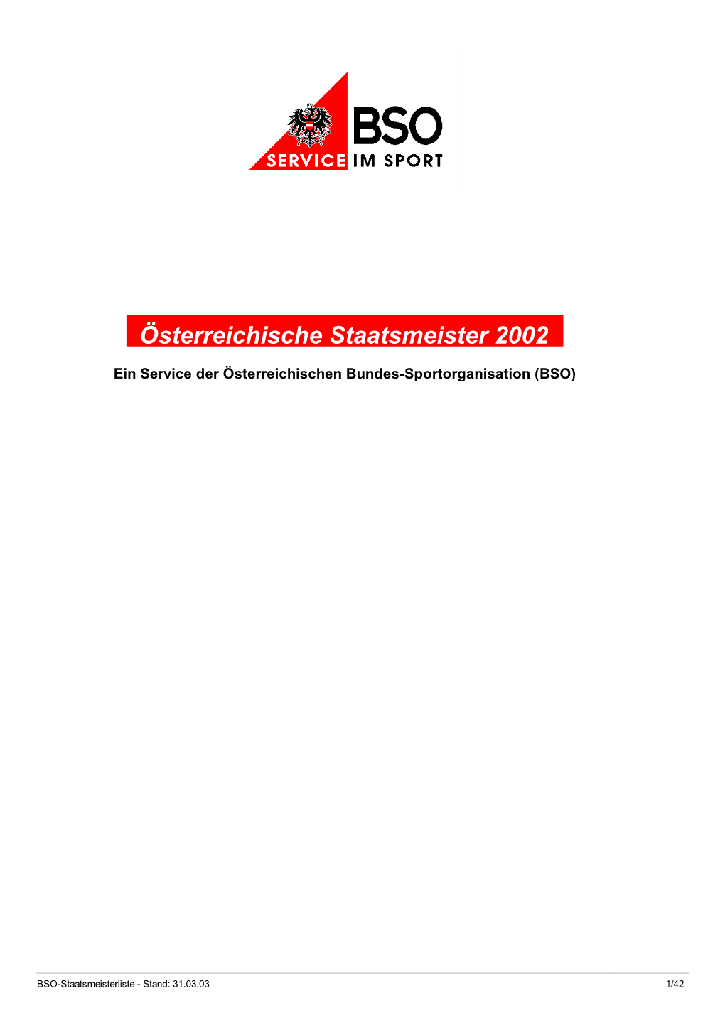 Österreichische Staatsmeister 2002