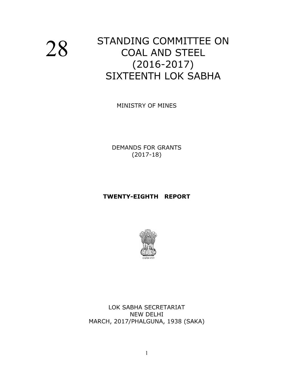 Standing C Sixteenth Standing Committee on Coal and Steel