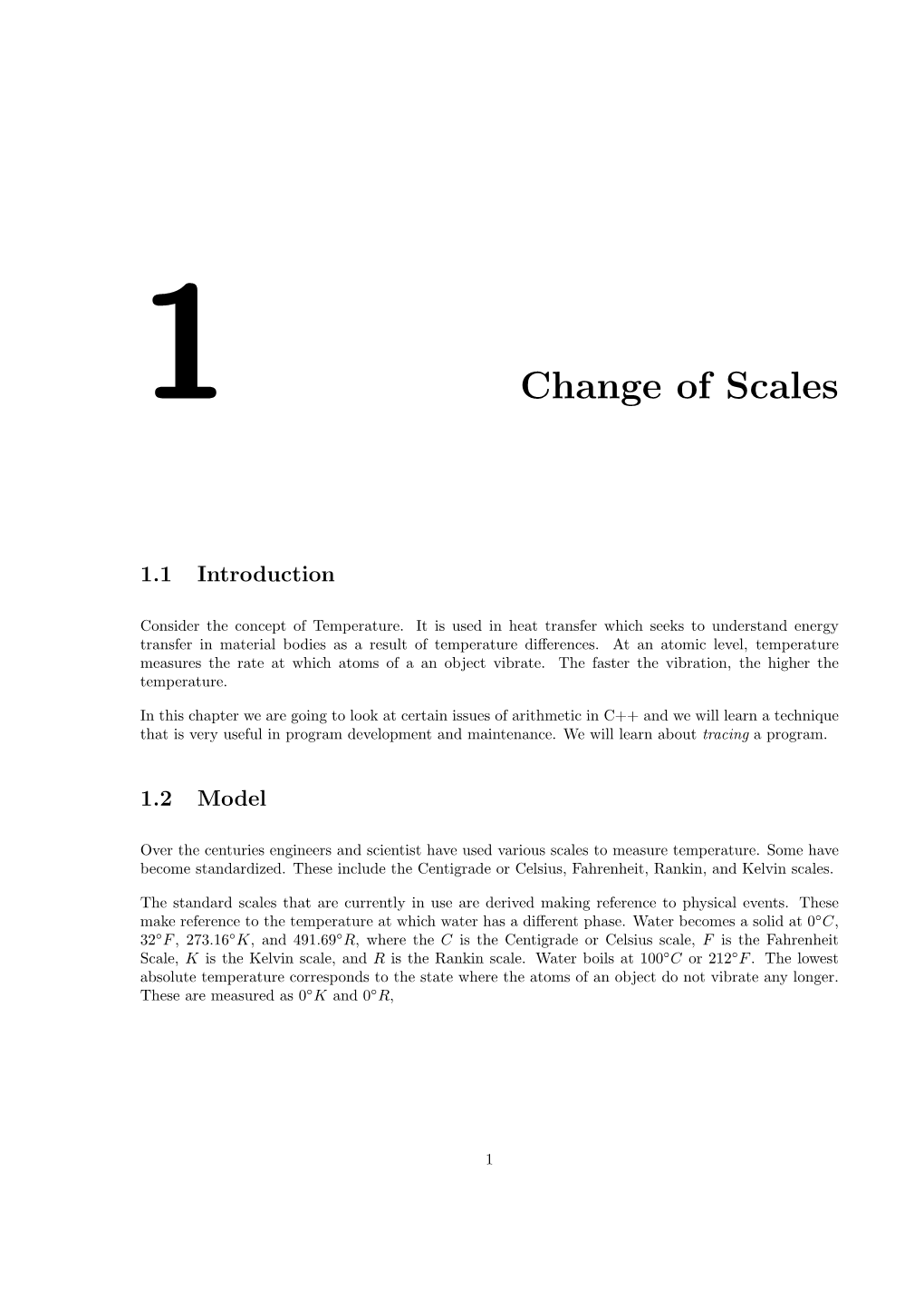 Change of Scales