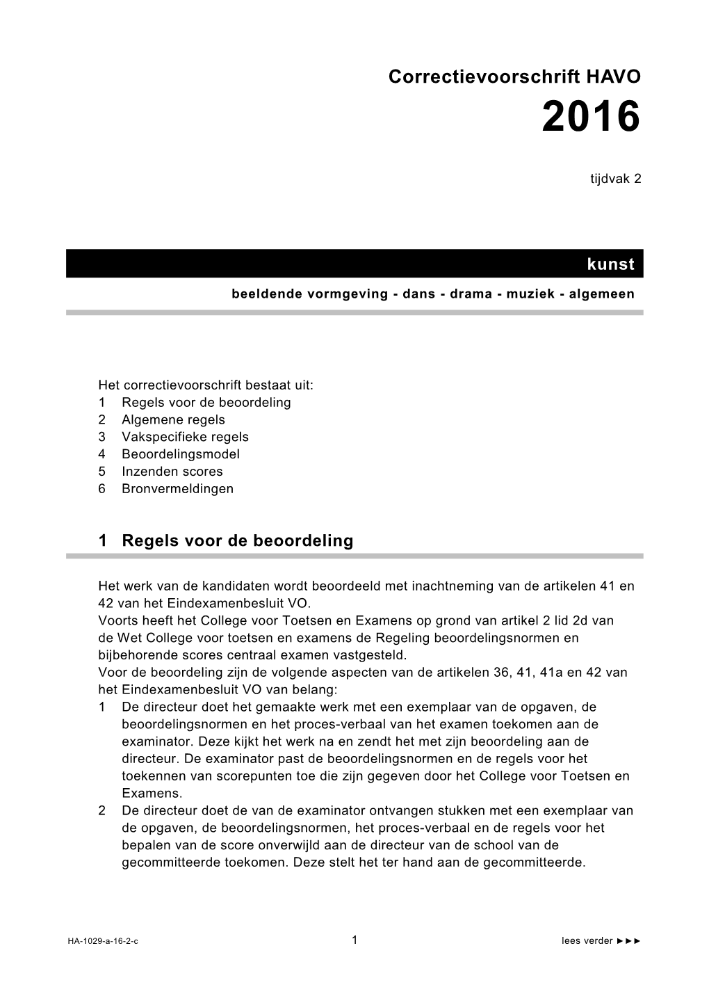 Correctievoorschrift HAVO 2016