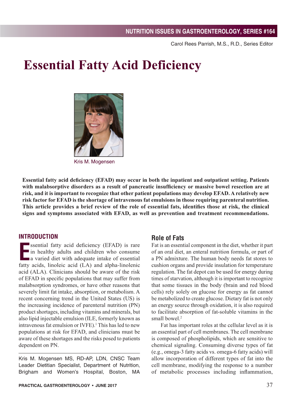 Essential Fatty Acid Deficiency