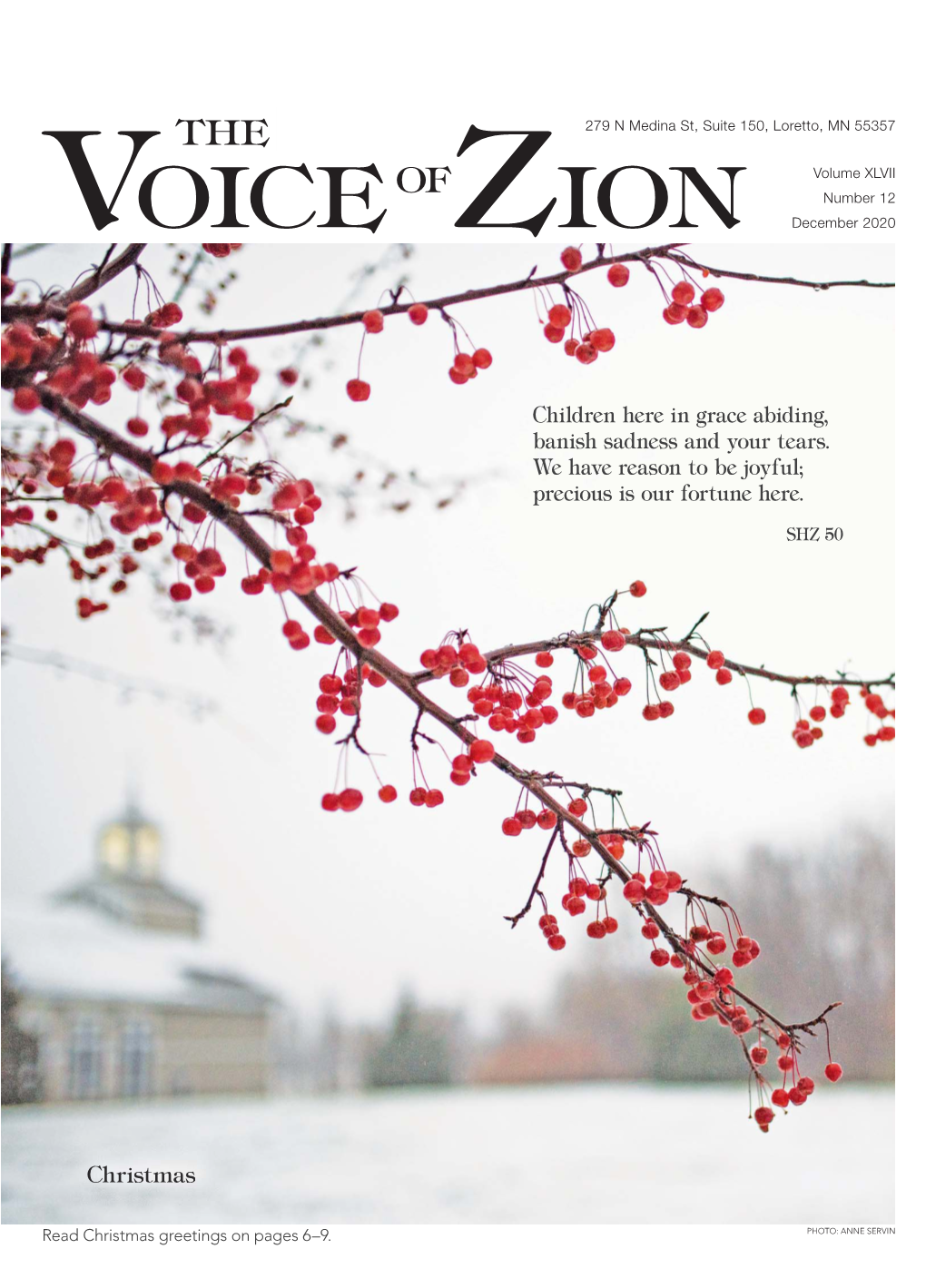 OF Volume XLVII VOICE ZION Number 12 December 2020