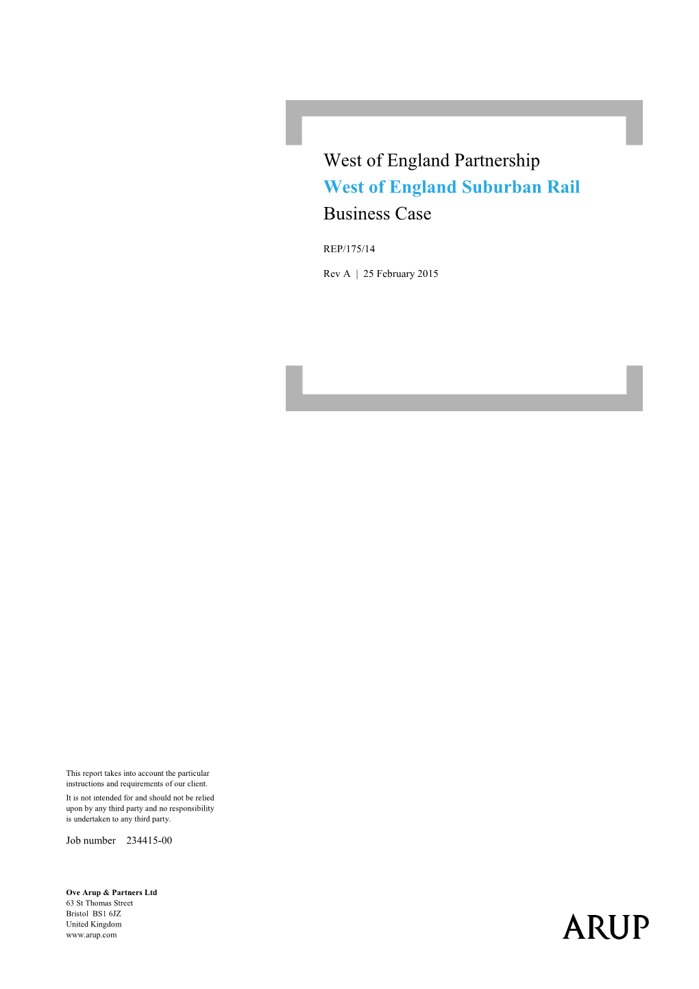 West of England Partnership West of England Suburban Rail Business Case