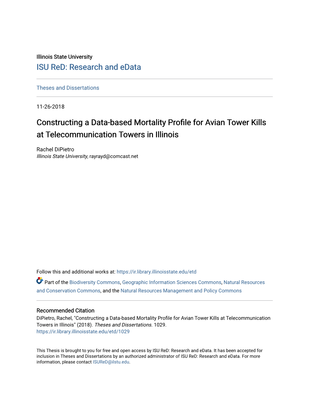 Constructing a Data-Based Mortality Profile for Avian Tower Kills At