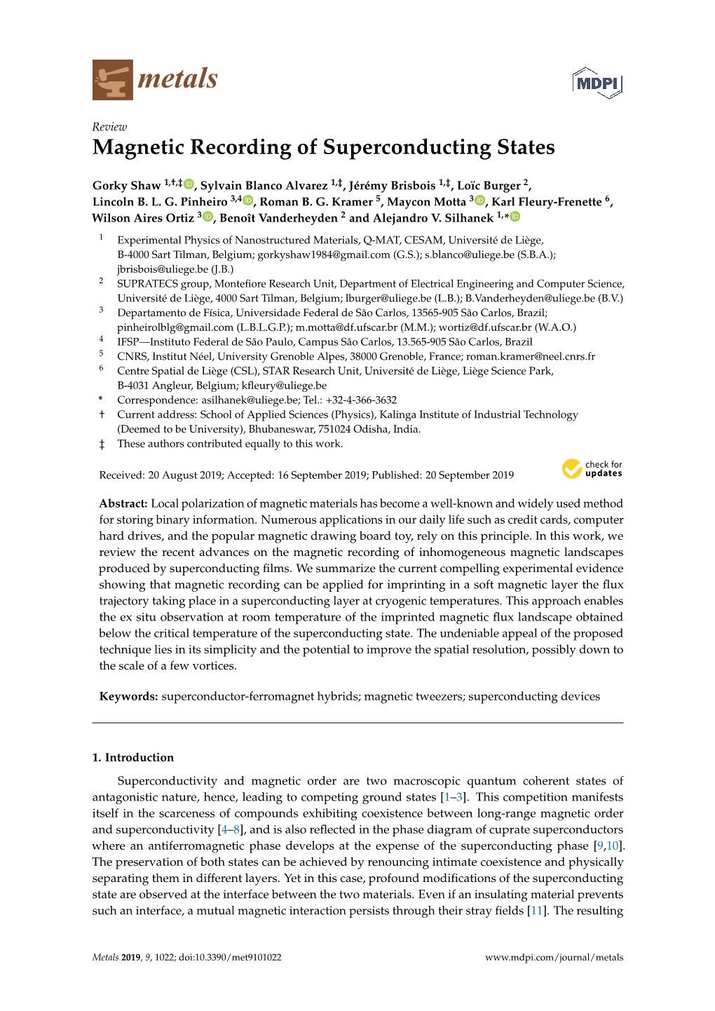 Magnetic Recording of Superconducting States