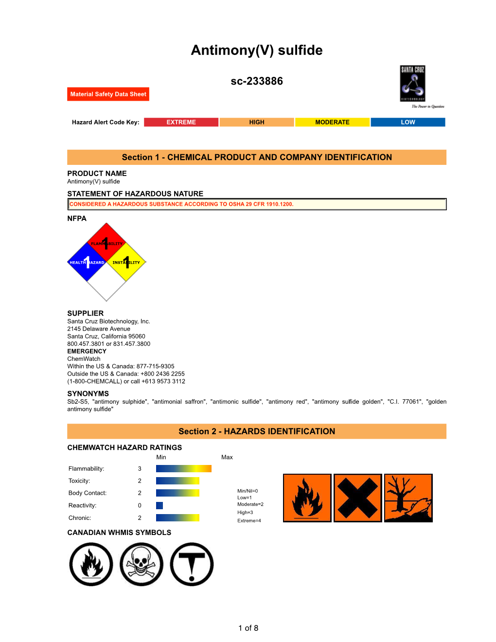 Antimony(V) Sulfide