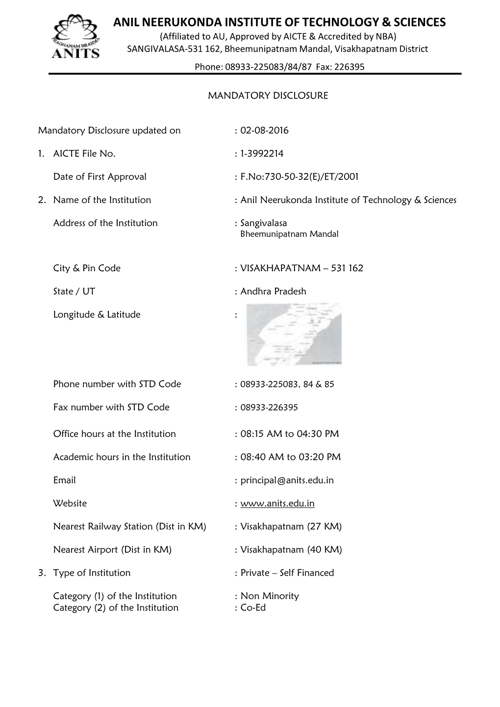 AICTE Mandatory Disclosure