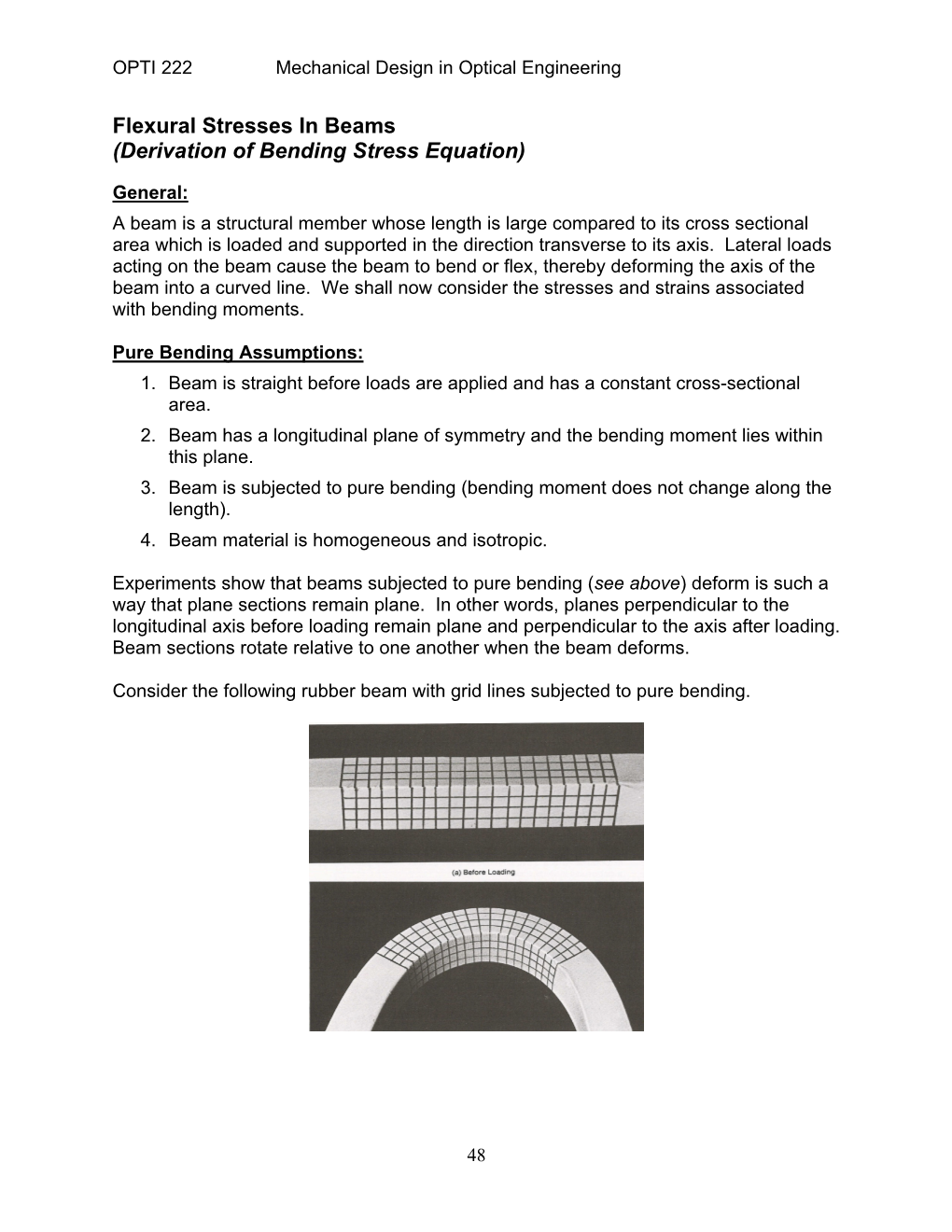 Flexural Stresses in Beams (Derivation of Bending Stress Equation)