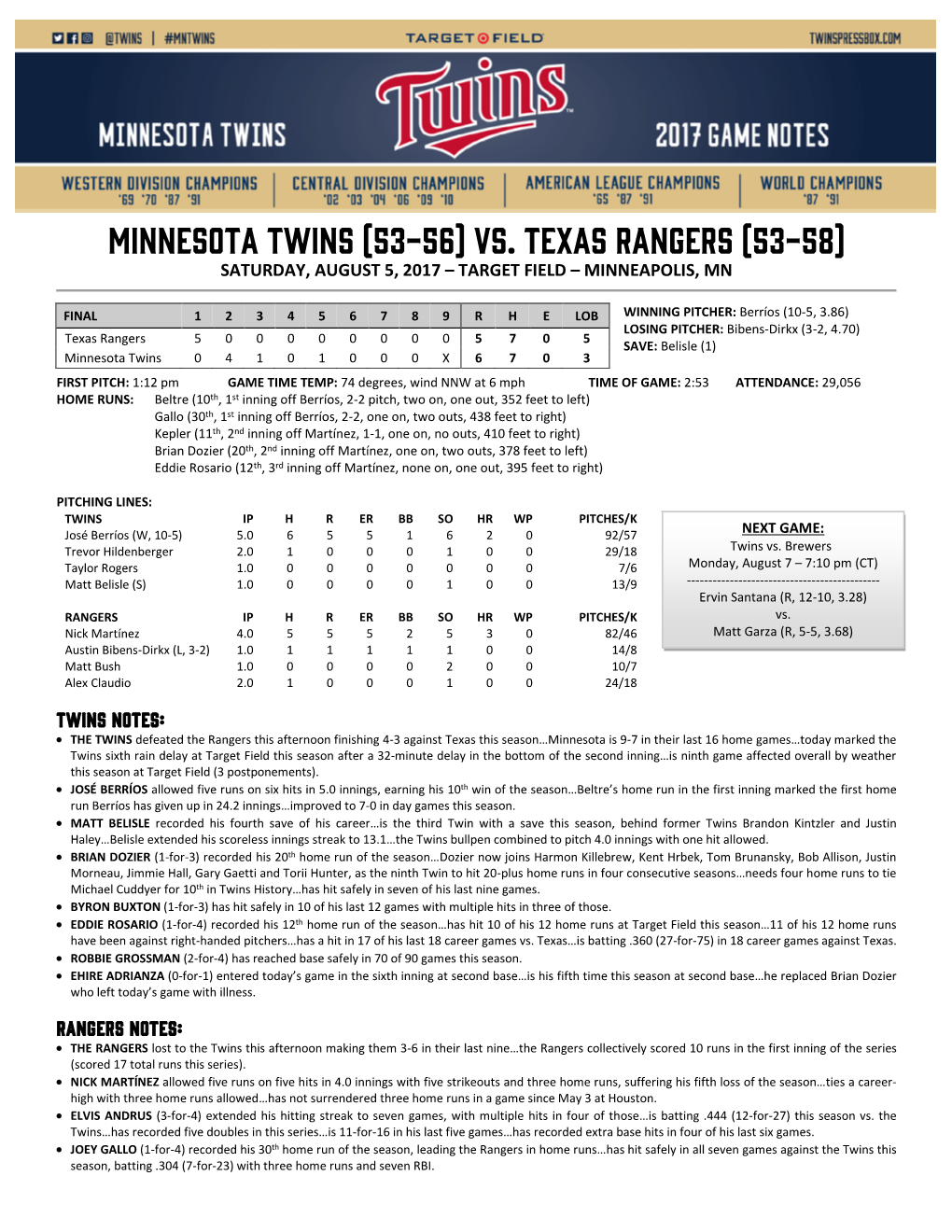 Post-Game Notes