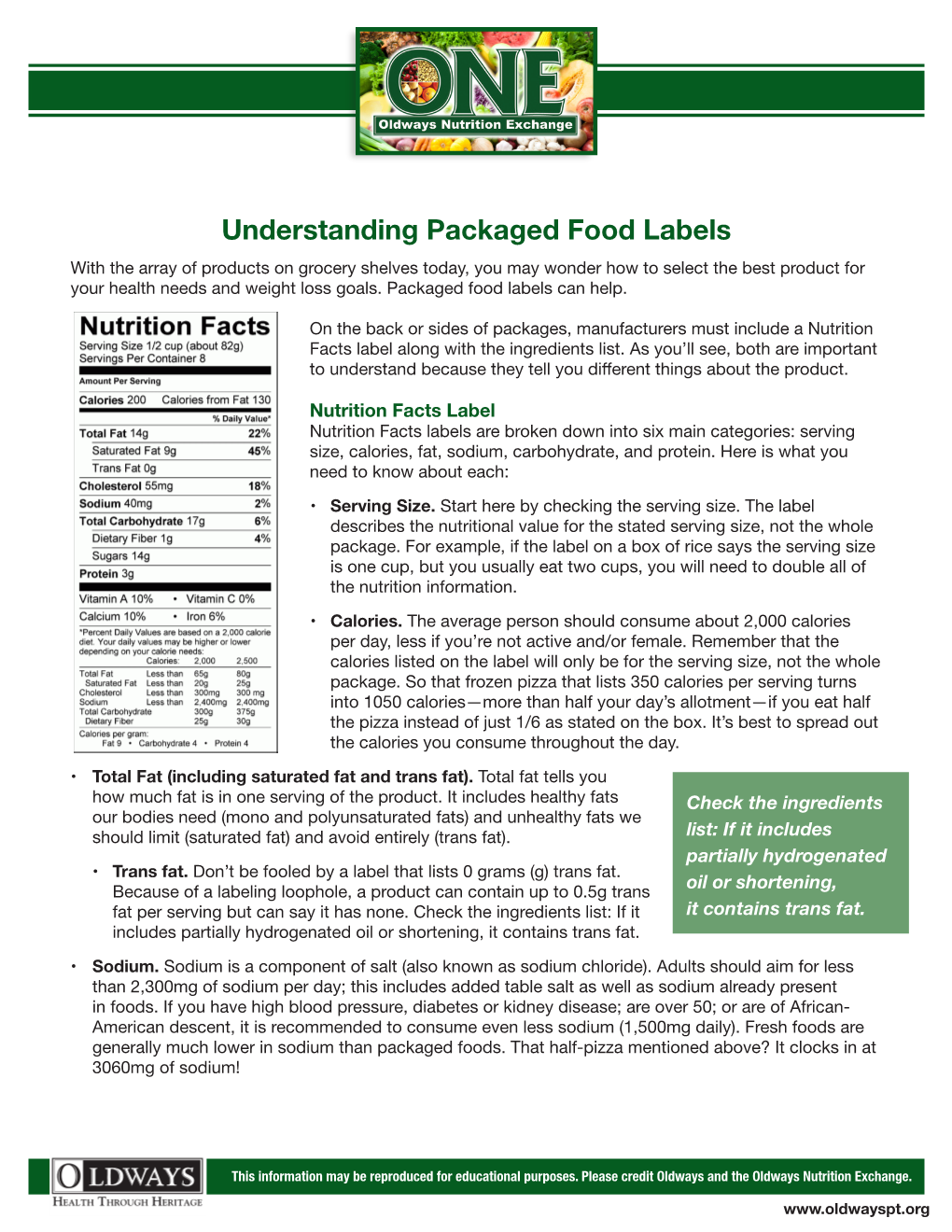 Understanding Packaged Food Labels