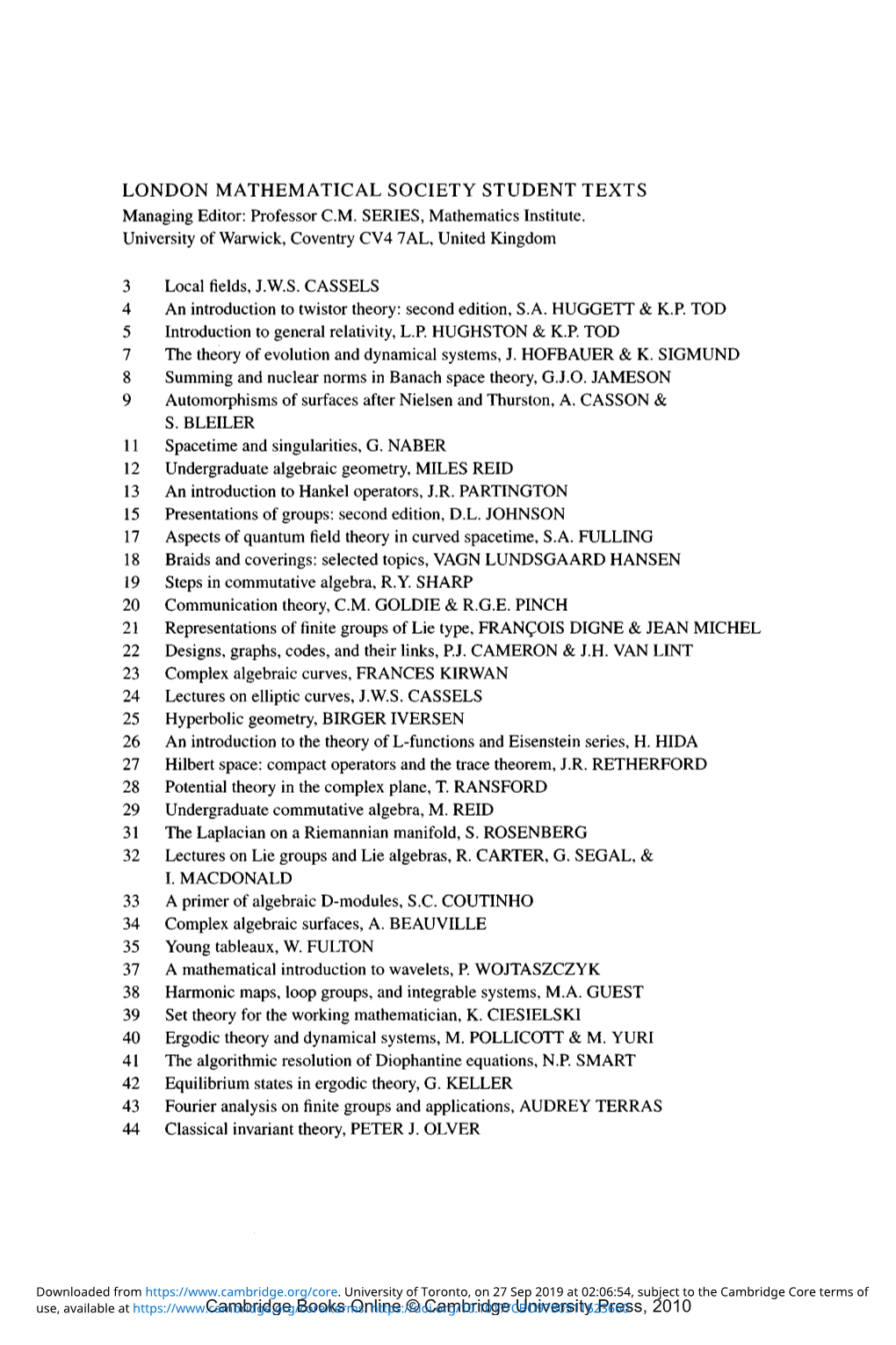 Classical Invariant Theory, PETER J