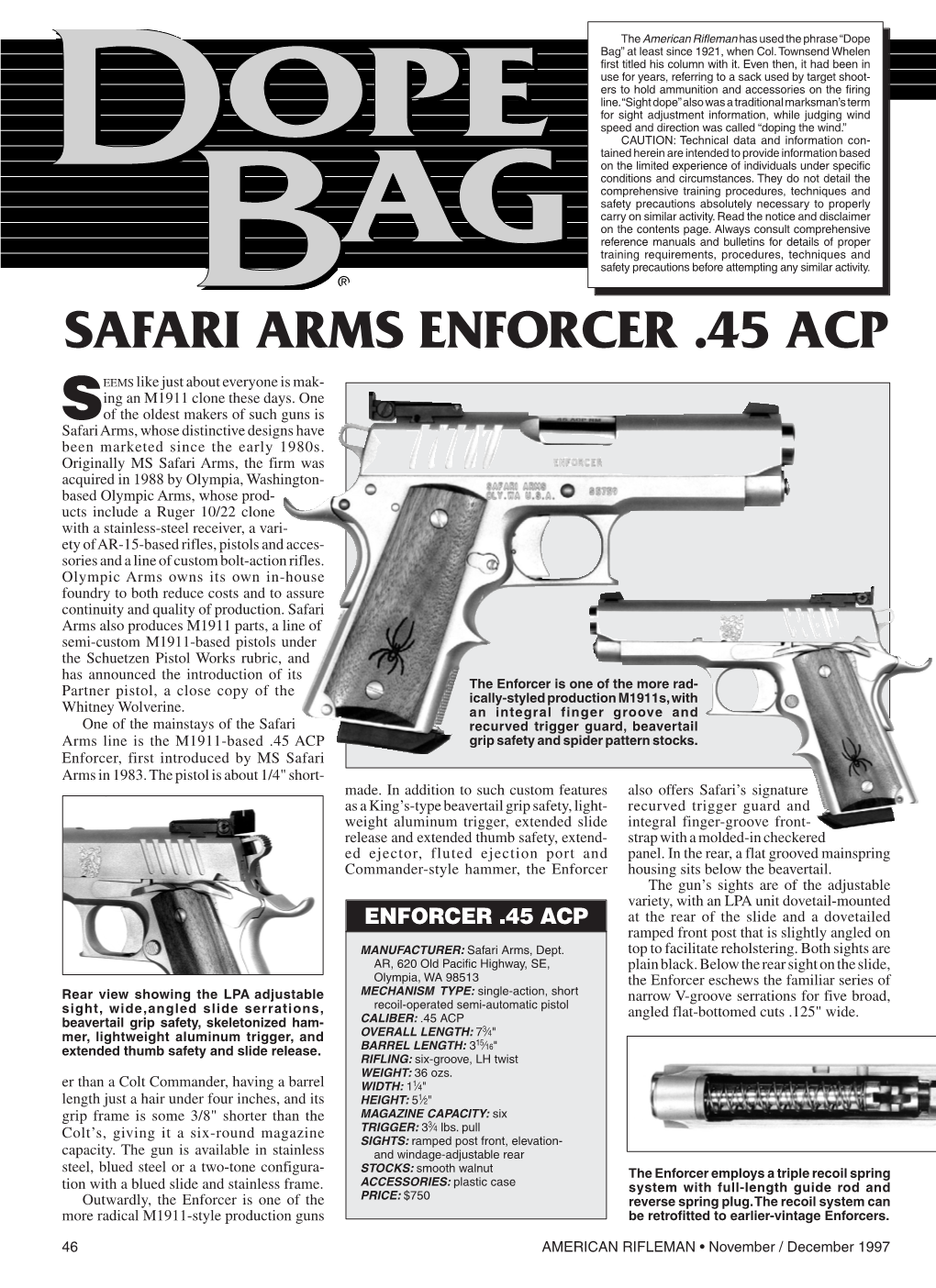 Safari Arms Enforcer .45 Acp