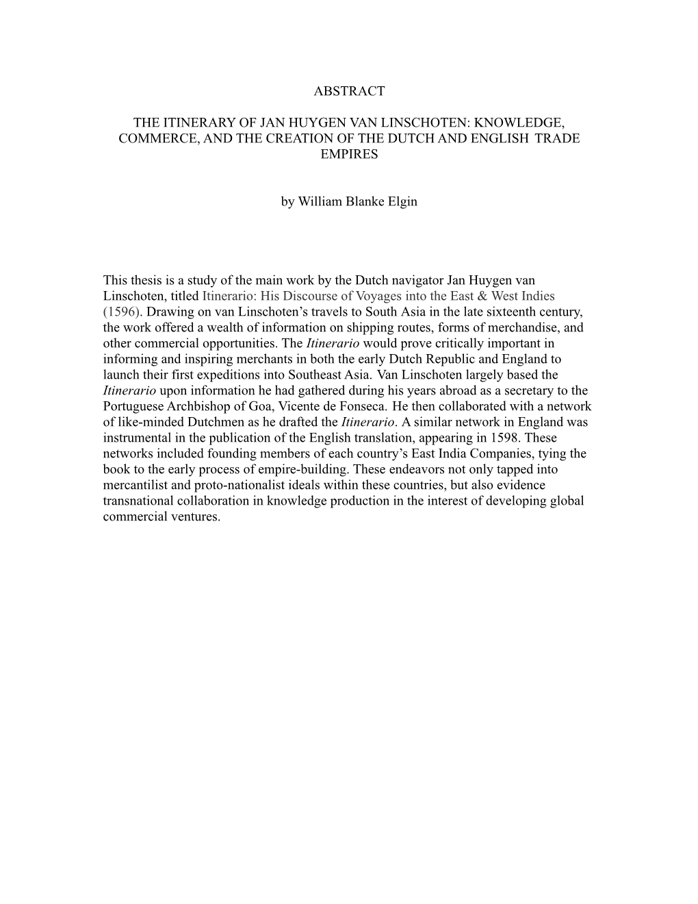 Elgin Thesis