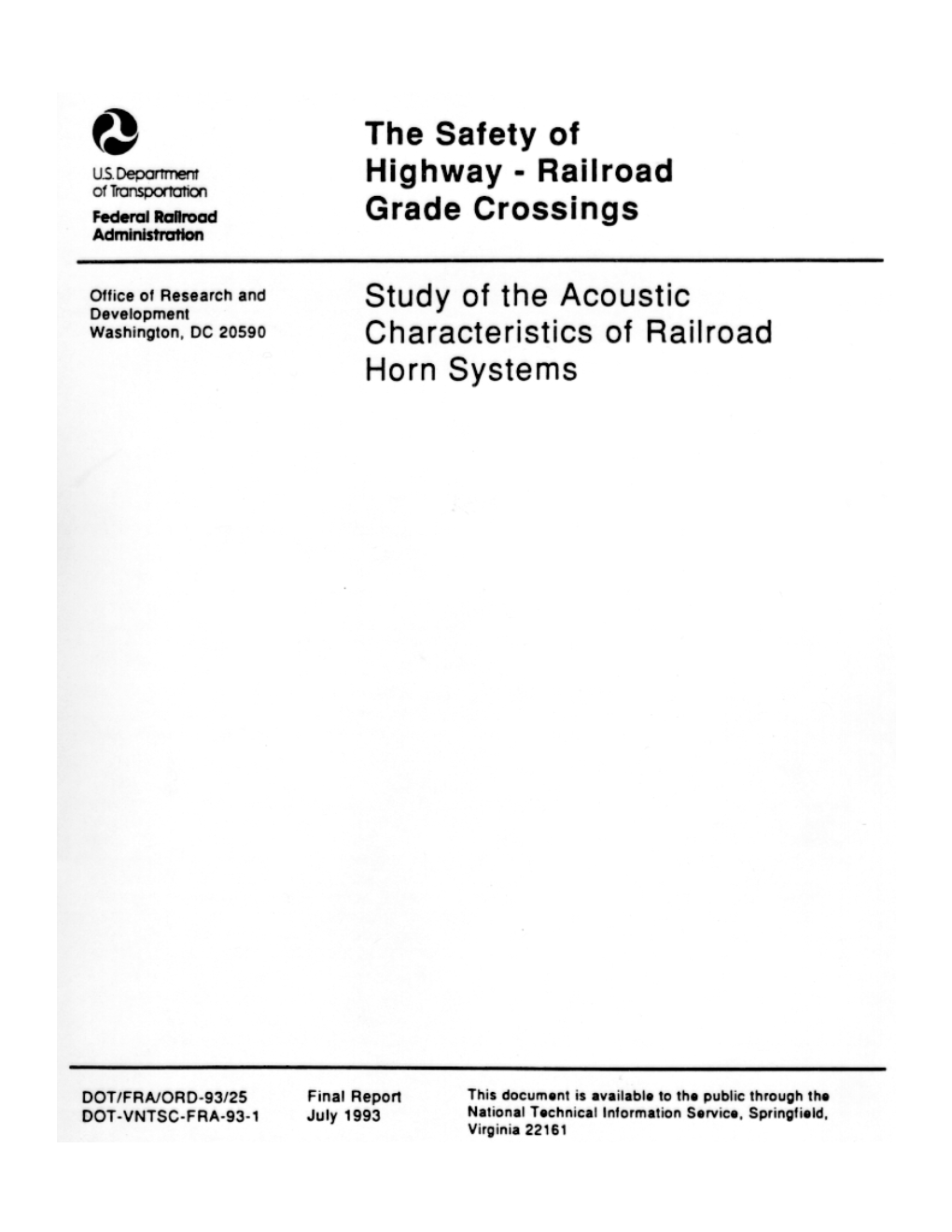 Study of the Acoustic Characteristics of Railroad Horn Systems RR397/R3022 6