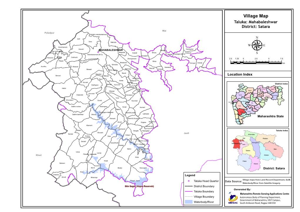 Village Map Taluka: Mahabaleshwar District: Satara Wai Poladpur Kshetra Mahabaleshwar