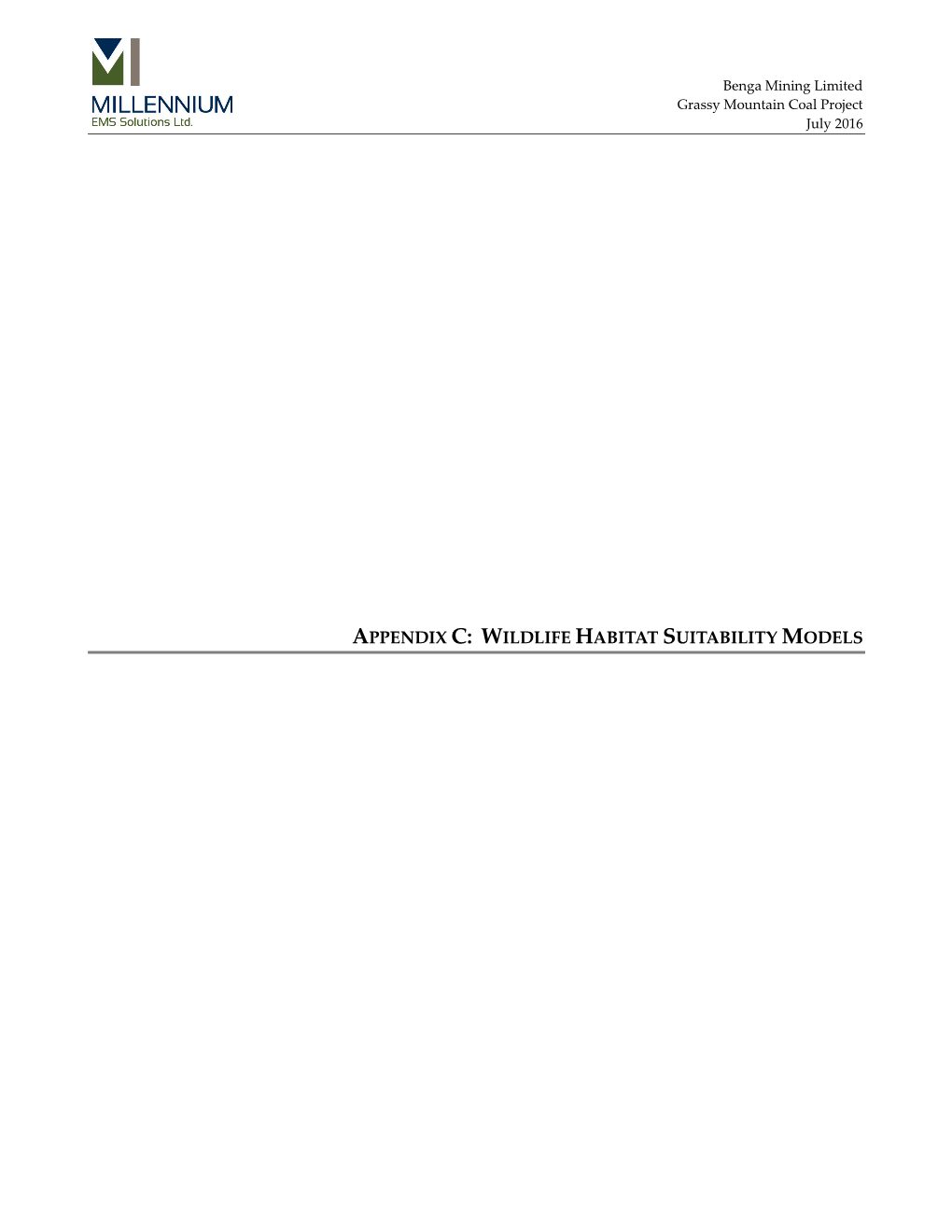 Wildlife Habitat Suitability Models