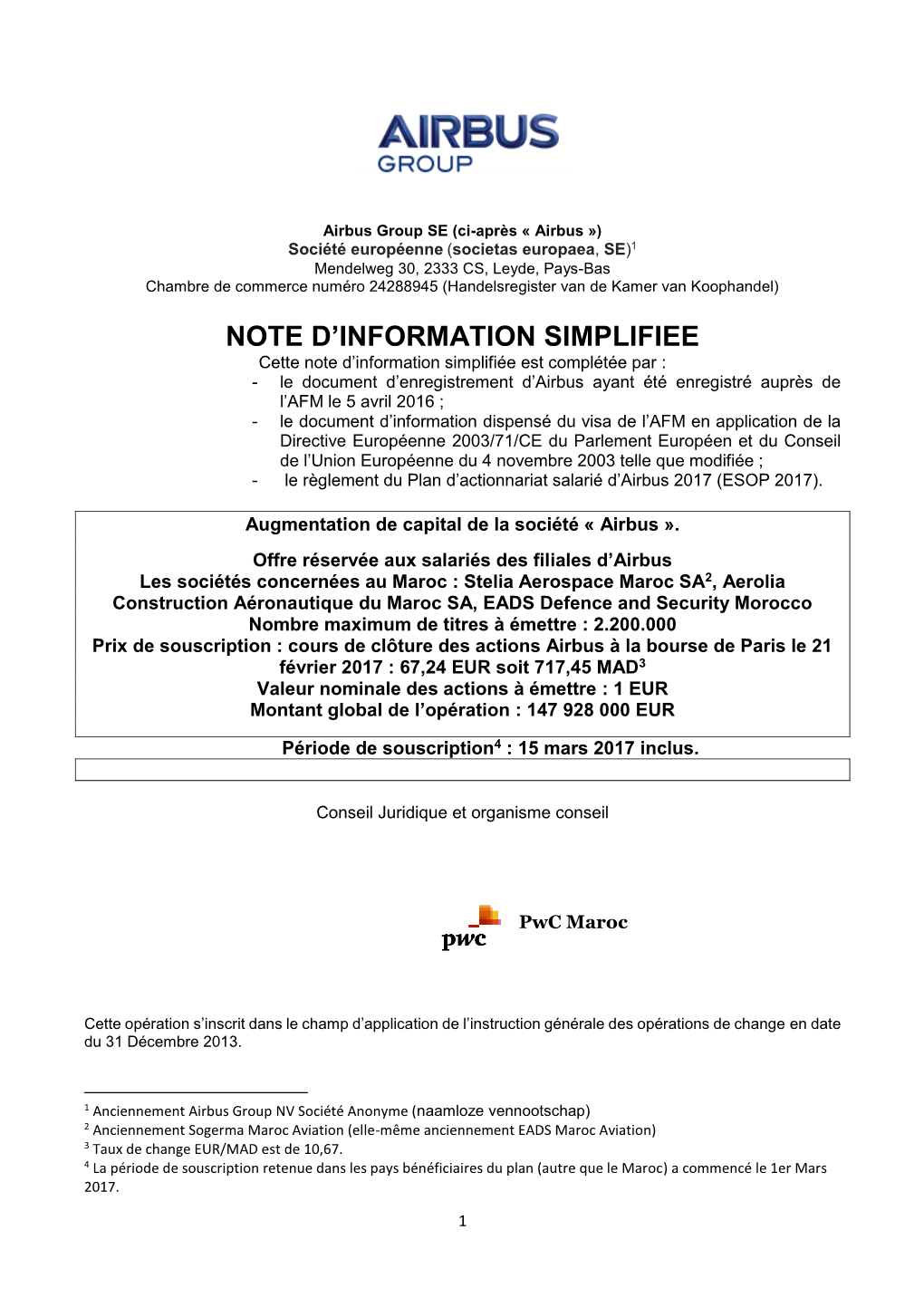 Note D'information Simplifiee