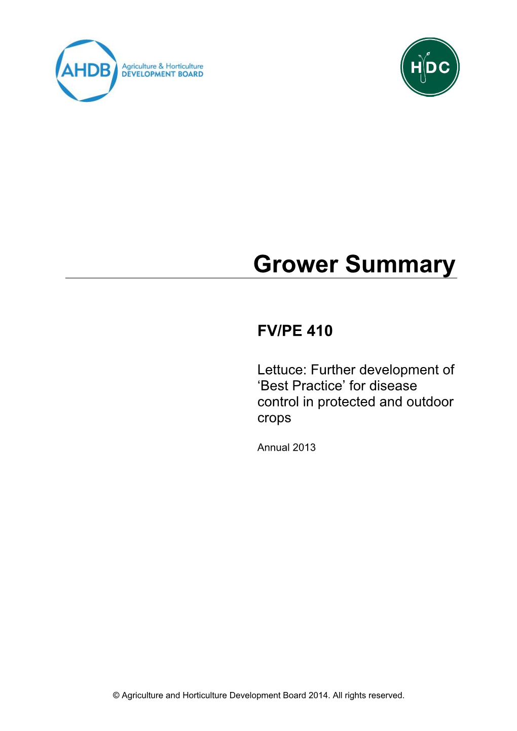 Grower Summary