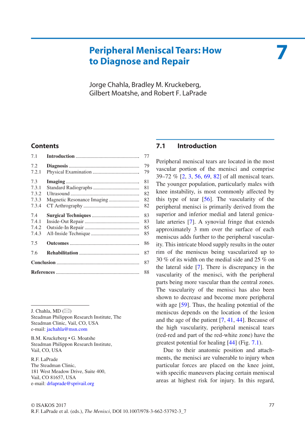 Peripheral Meniscal Tears: How to Diagnose and Repair 7