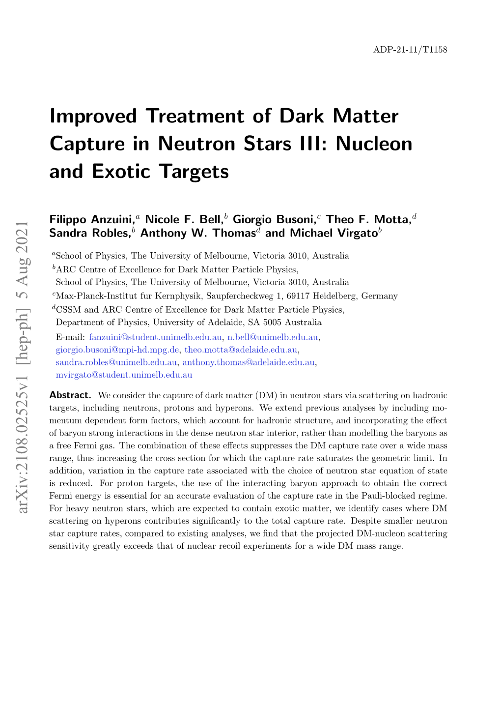 Improved Treatment of Dark Matter Capture in Neutron Stars III: Nucleon and Exotic Targets