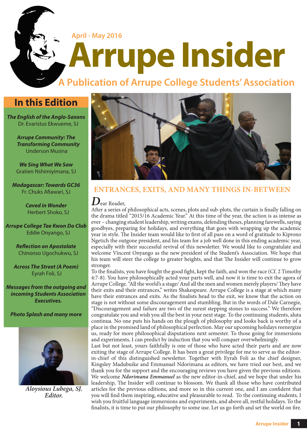 A Publication of Arrupe College Students' Association