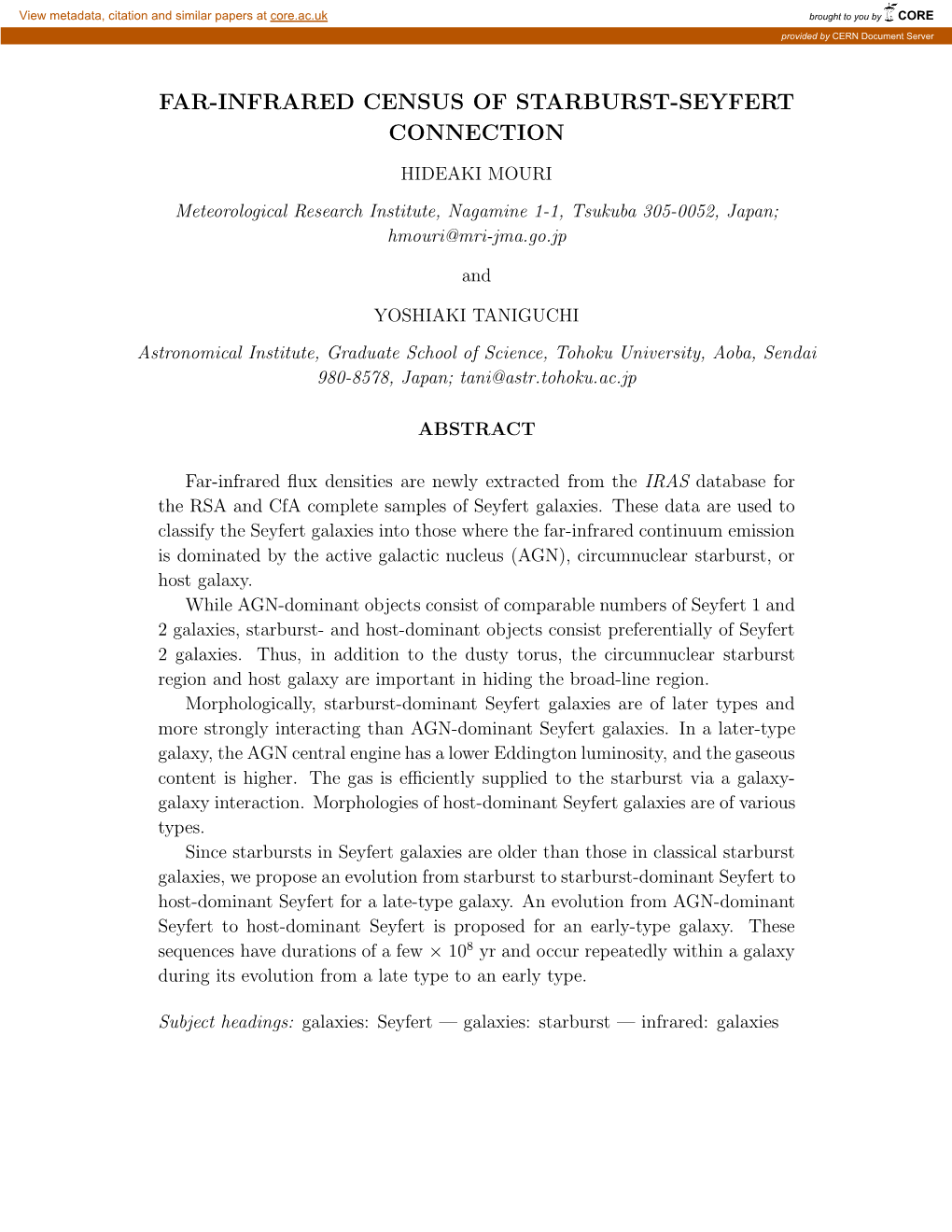 Far-Infrared Census of Starburst-Seyfert Connection