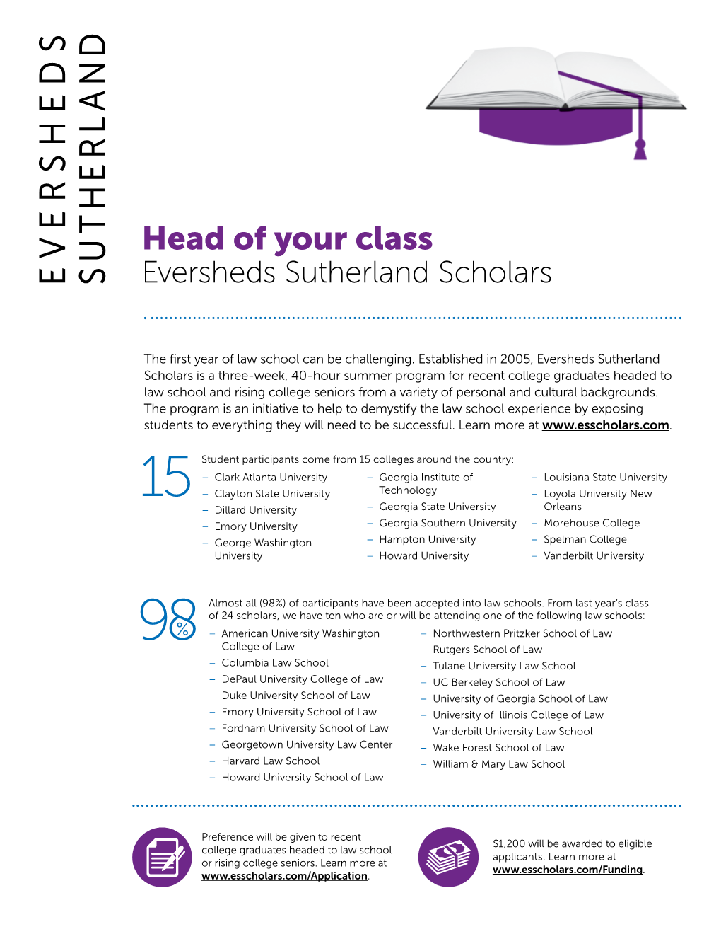 Head of Your Class Eversheds Sutherland Scholars