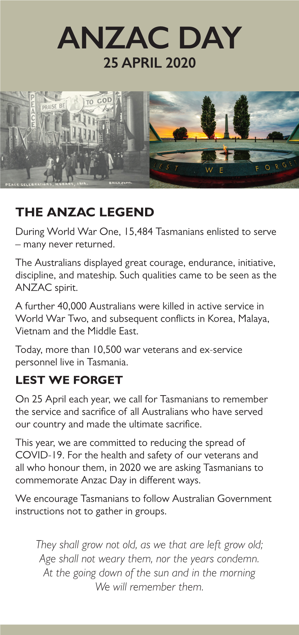 ANZAC Day Leaflet