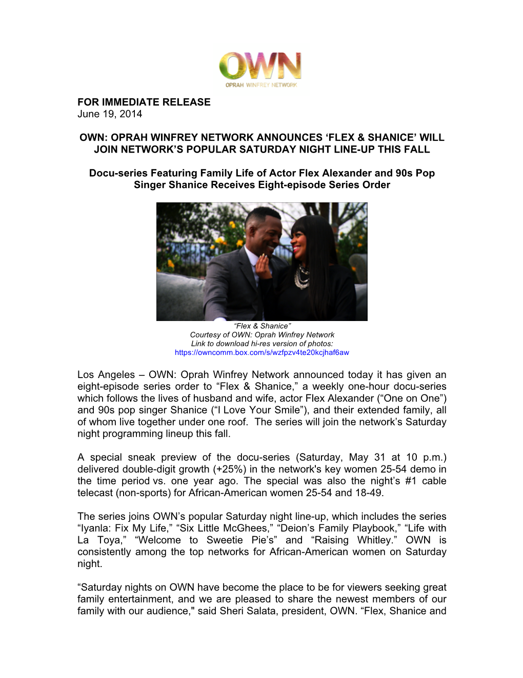 Oprah Winfrey Network Announces 'Flex & Shanice'