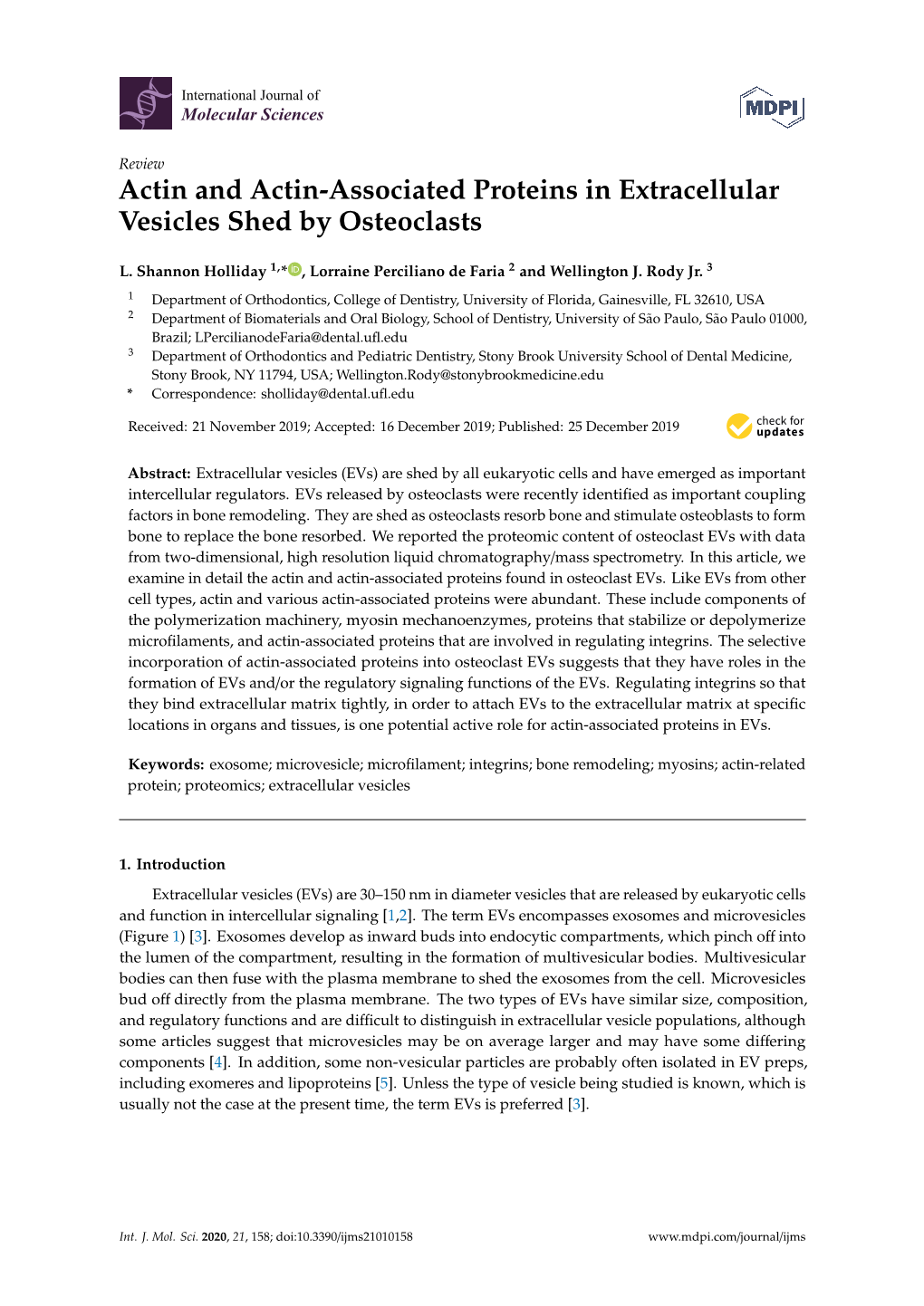 Actin and Actin-Associated Proteins in Extracellular Vesicles Shed by Osteoclasts
