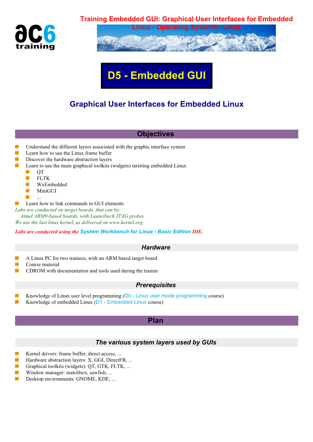 Graphical User Interfaces for Embedded Linux - Operating Systems: Linux