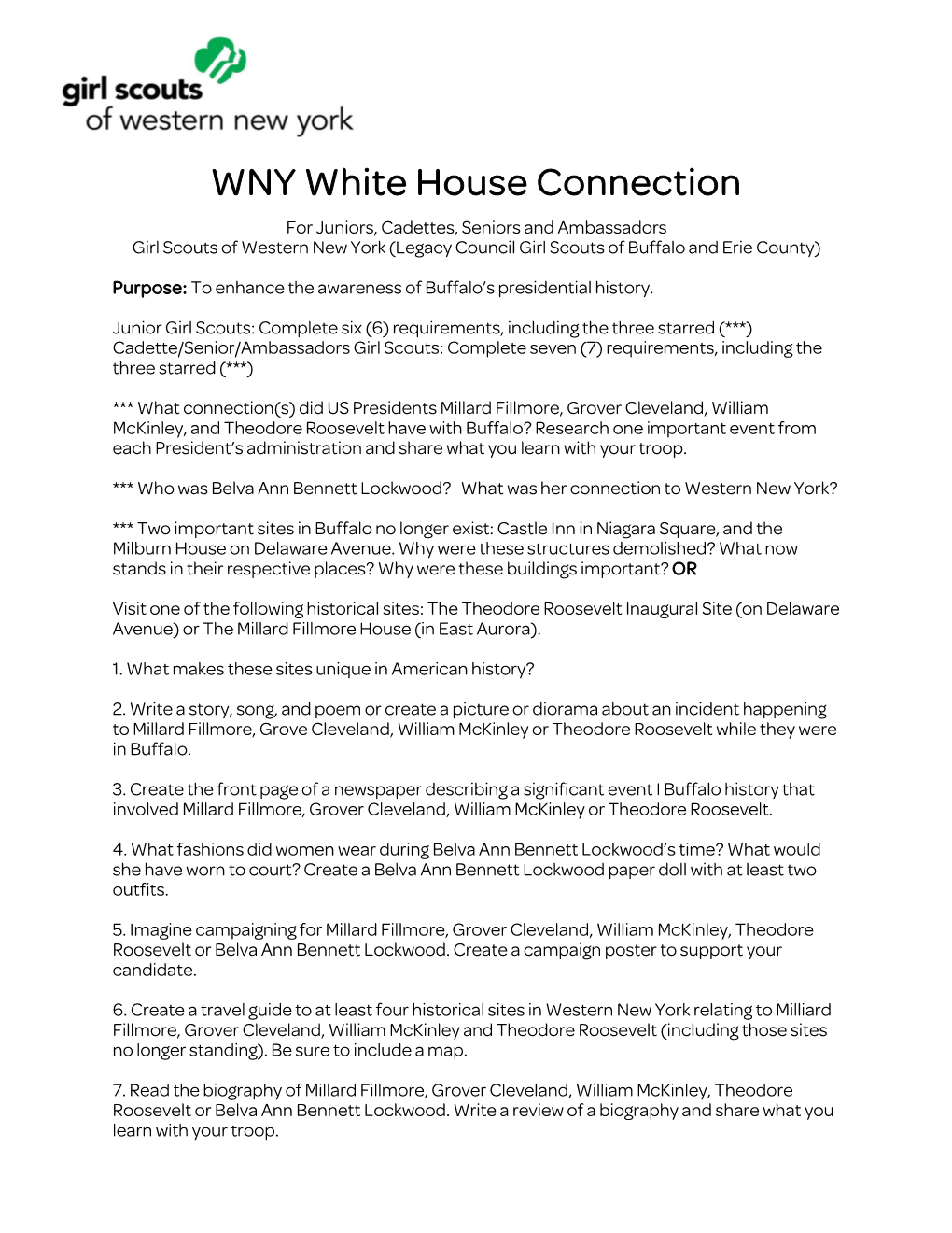 WNY White House Connection Patch