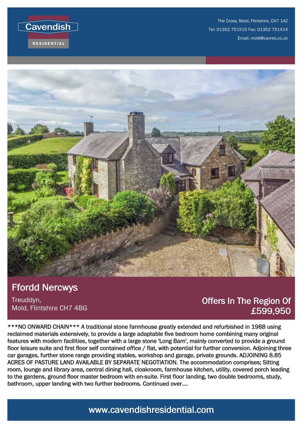 Ffordd Nercwys Treuddyn, Offers in the Region of Mold, Flintshire CH7 4BG £599,950