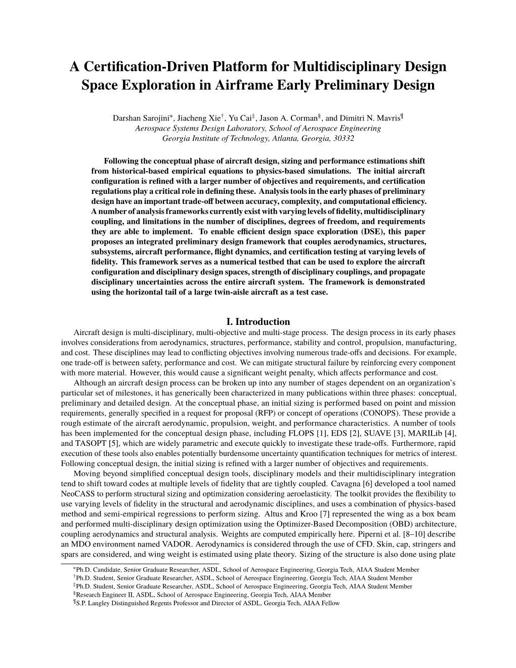 A Certification-Driven Platform for Multidisciplinary Design Space