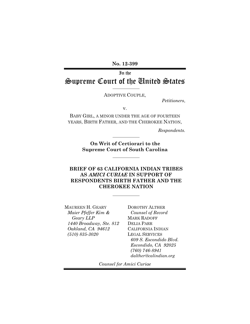 Amicus Brief of the California Tribes