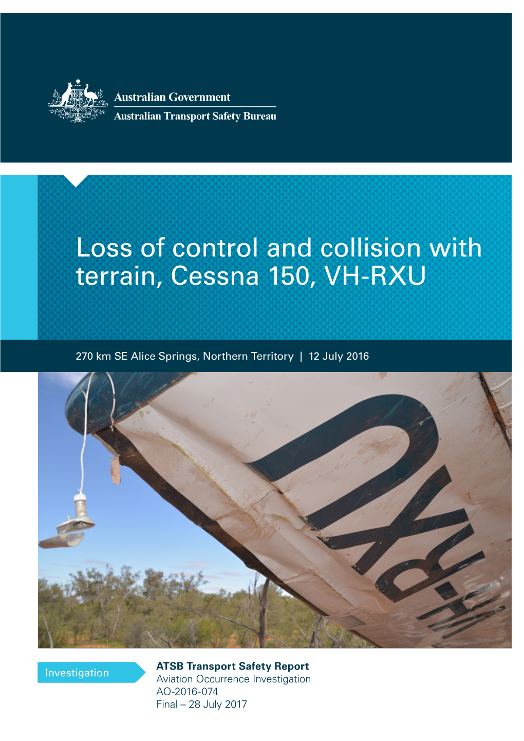 Loss of Control and Collision with Terrain, Cessna 150, VH-RXU, 270