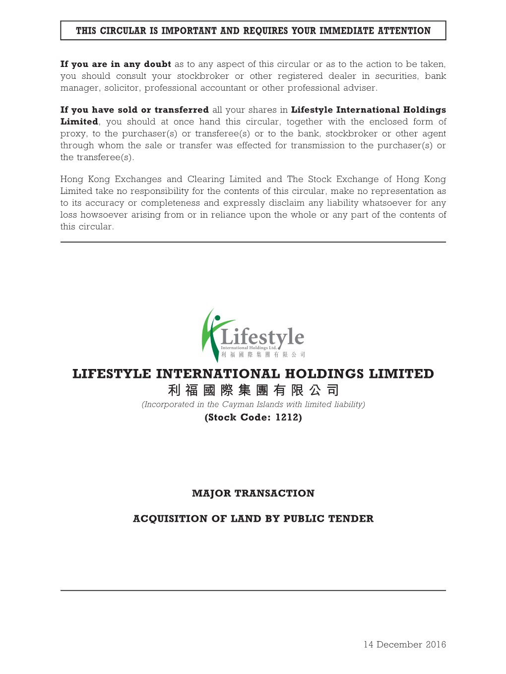 Lifestyle International Holdings Limited 利福國際 集團