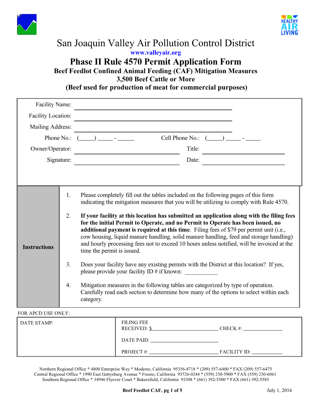 Beef Feedlot CAF Application s1