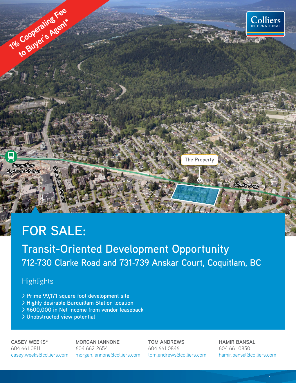 FOR SALE: Transit-Oriented Development Opportunity 712-730 Clarke Road and 731-739 Anskar Court, Coquitlam, BC