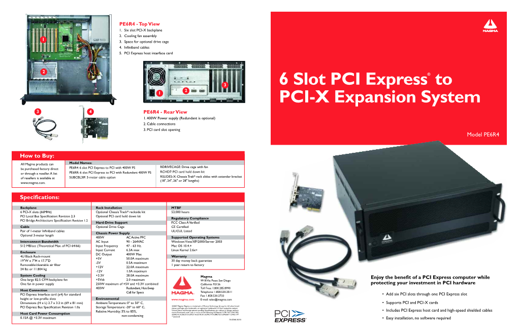 6 Slot PCI Express® to PCI-X Expansion System