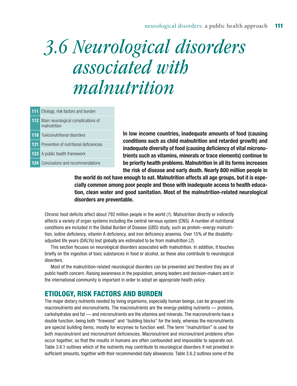 3.6 Neurological Disorders Associated with Malnutrition