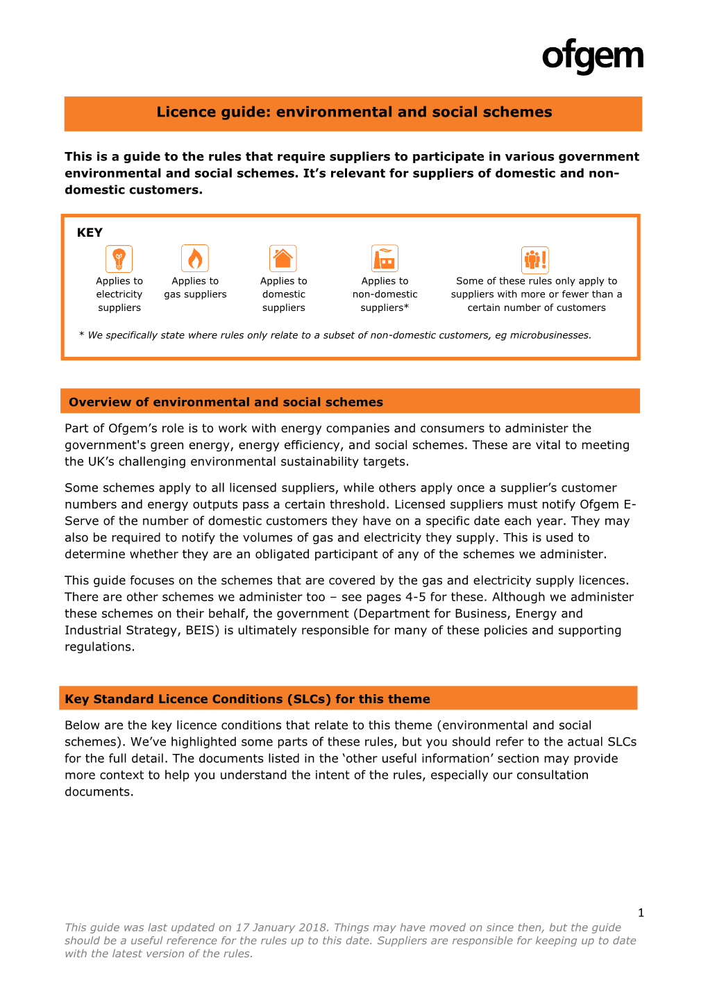 Licence Guide: Environmental and Social Schemes