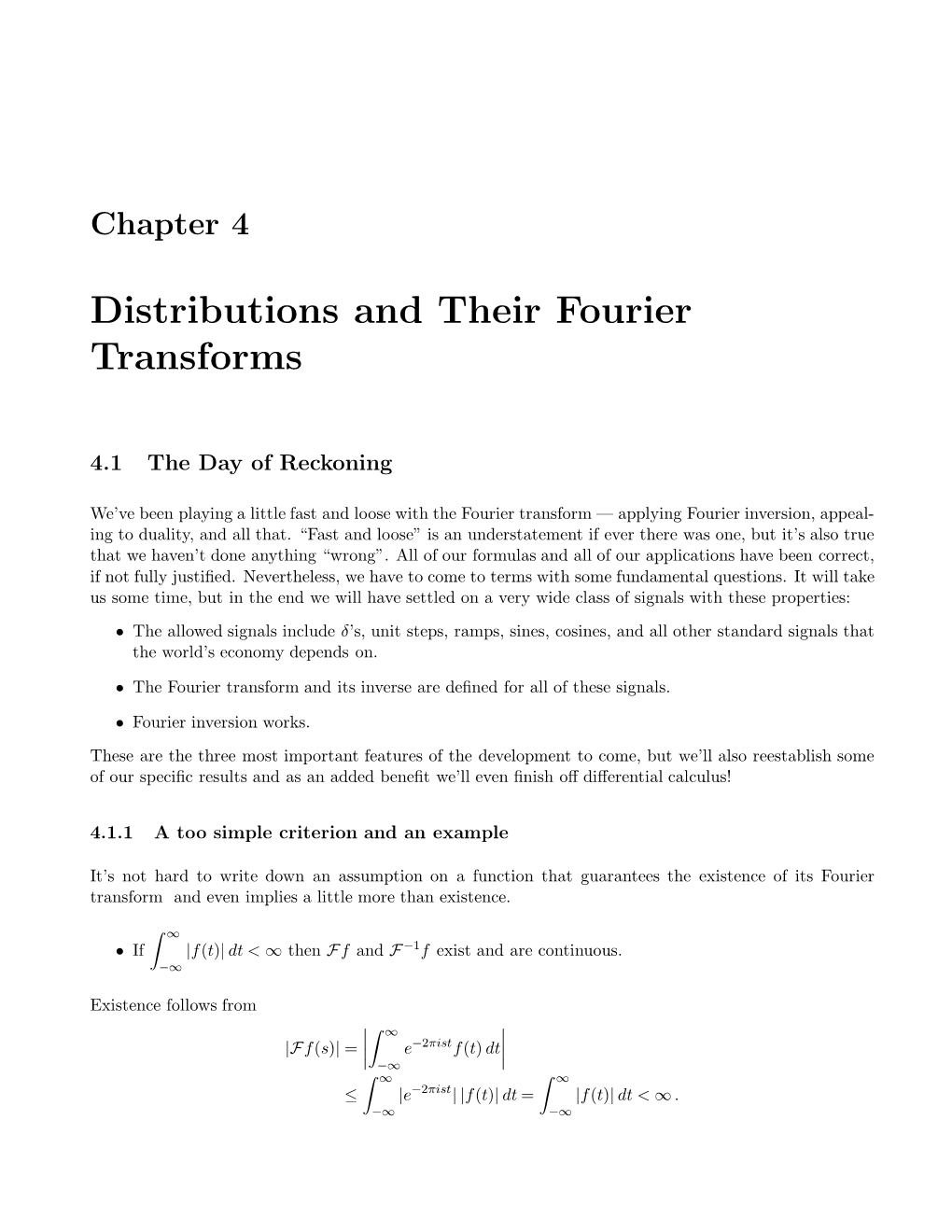 Distributions and Their Fourier Transforms